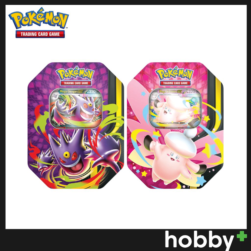 English Pokemon TCG Mega Moonlit ex Tin [Mega Gengar or Mega Clefable]