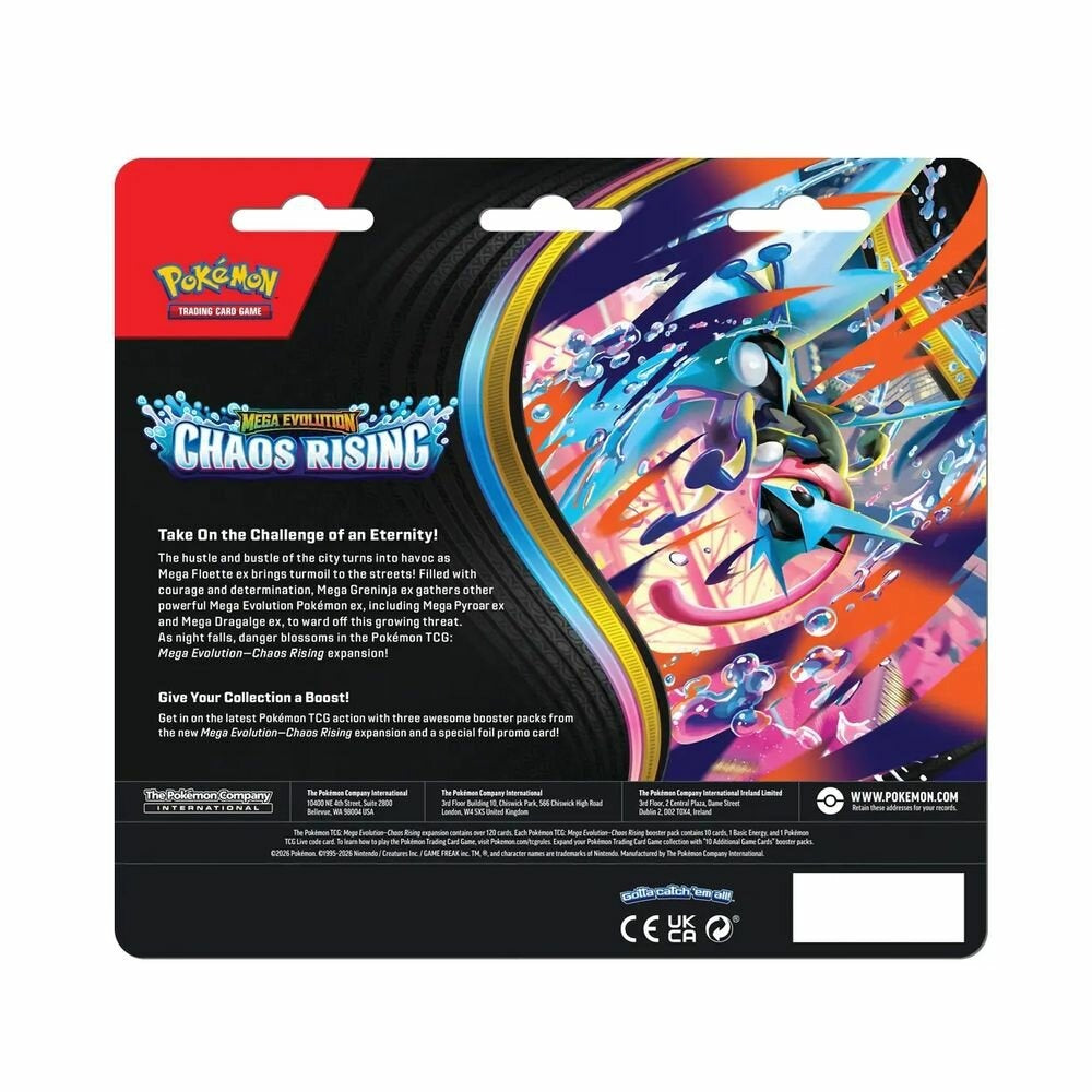 English Pokemon TCG ME04 Chaos Rising 3 Pack Blister