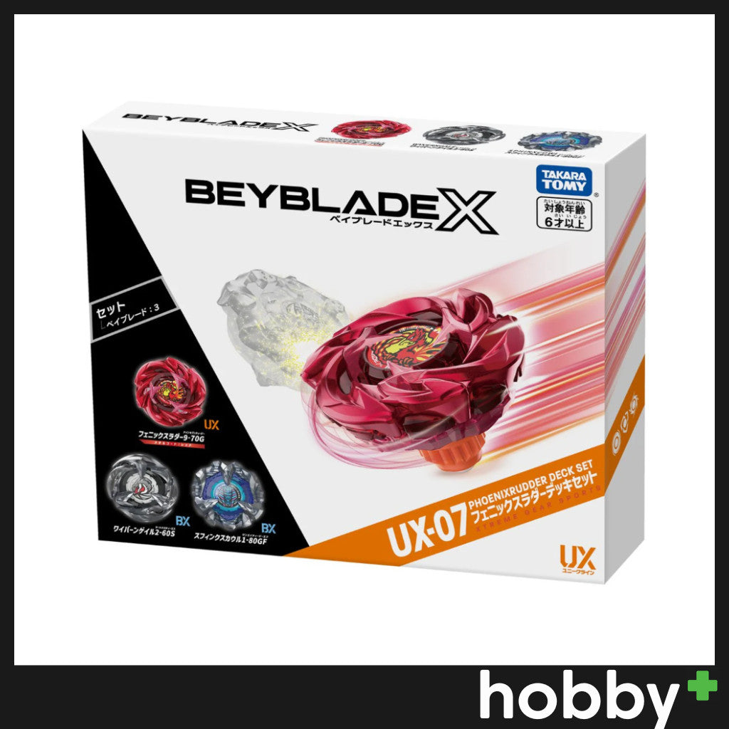 Beyblade X UX-07 Phoenix Rudder Deck Set (W/ Ban Kee Sticker)