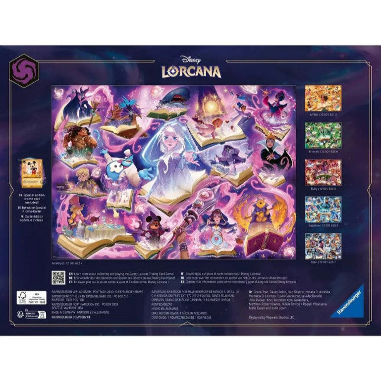 Disney Lorcana Ravensburger Glimmers of the Realm Amethyst 1000 Piece Puzzle