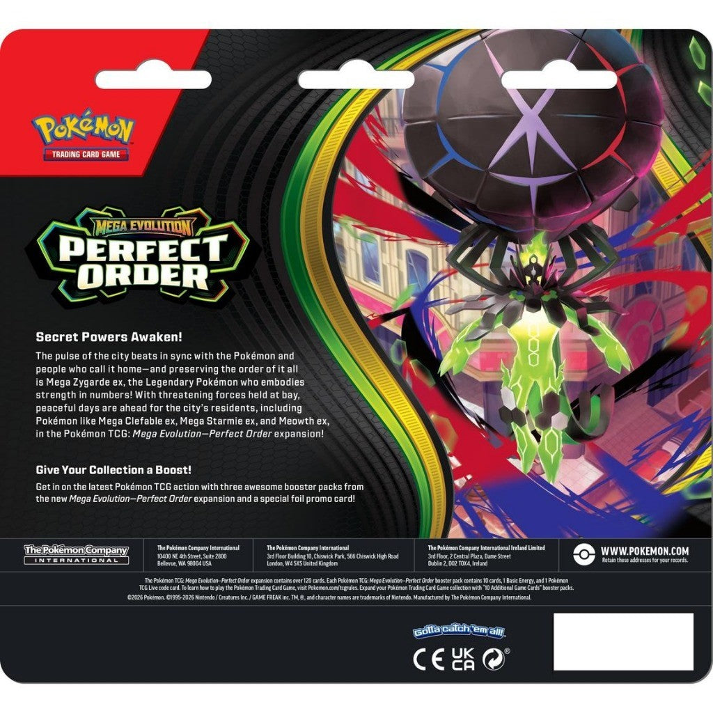 English Pokemon TCG ME03 Perfect Order 3 Pack Blister Chikorita